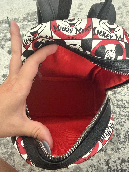 Loungefly Mickey Mouse Club Checker Mini Backpack - Black, White & Red main image 7